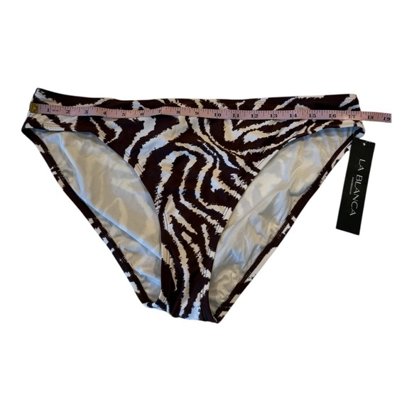 La Blanca Fierce Lines Java Hipster Bikini Bottom Size 12 & 16 NEW Brown UPF 50 - Picture 9 of 14